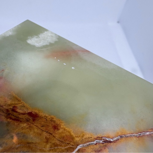 Made in Italy Polished Onyx Marble Cube Sculpture / Vintage Stone Decor - Picture 7 of 13